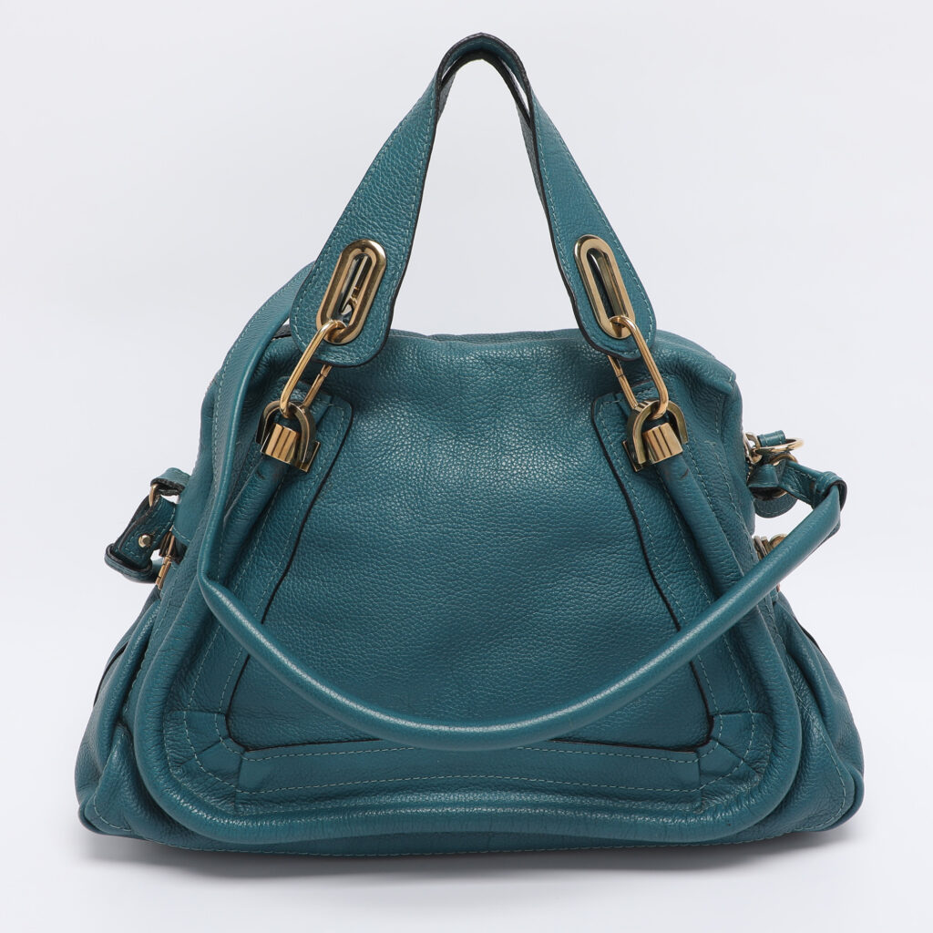 Chloe Blue Leather Medium Paraty Satchel