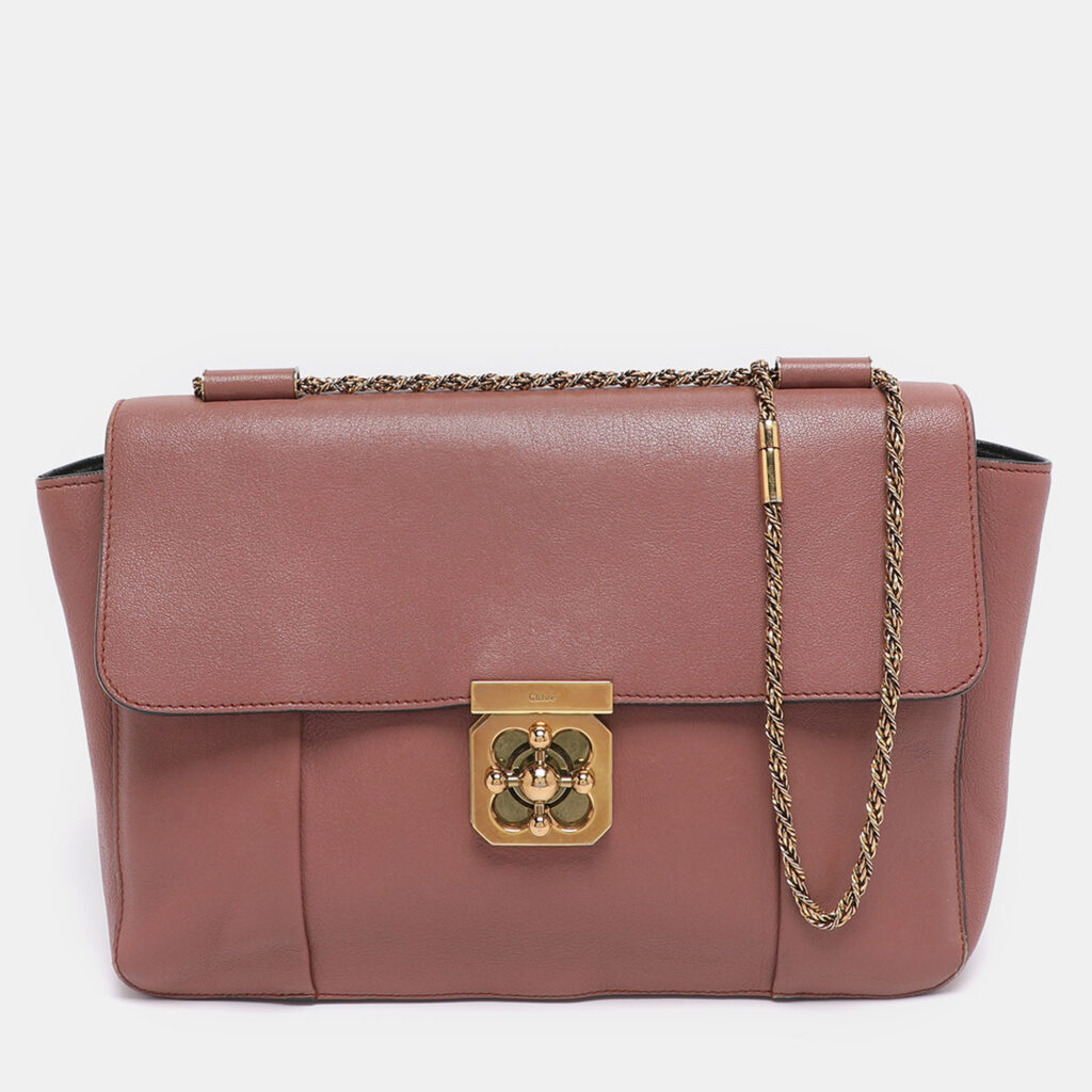 luxury-women-chloe-used-handbags-p1195645-004.jpg Chloe Old Rose Leather Large Elsie Shoulder Bag
