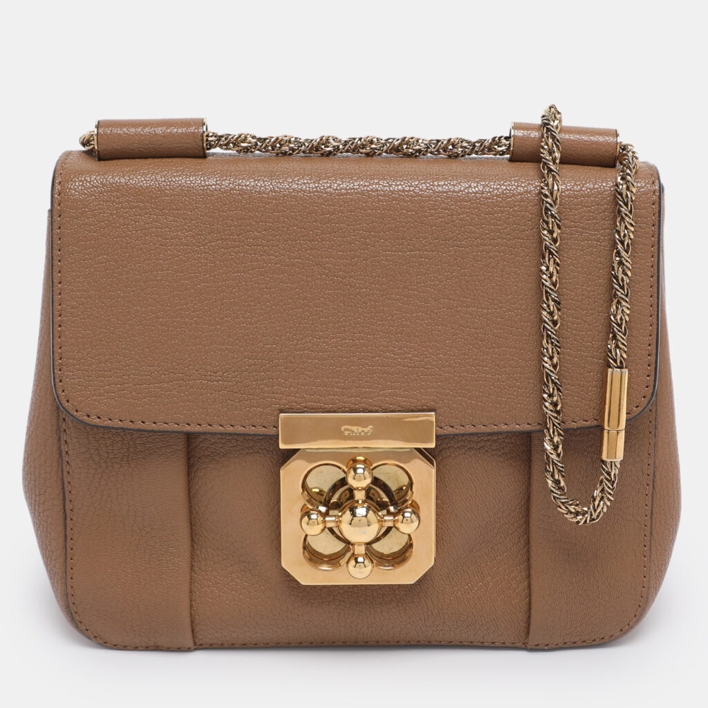 Chloe Brown Leather Small Elsie Shoulder Bag Chloe Brown Leather Small Elsie Shoulder Bag
