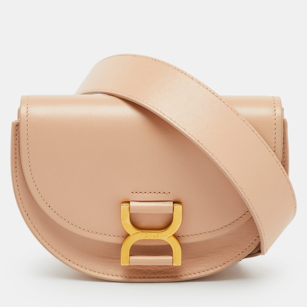 Chloe Beige Leather Mini Marcie Flap Shoulder Bag Chloe Beige Leather Mini Marcie Flap Shoulder Bag