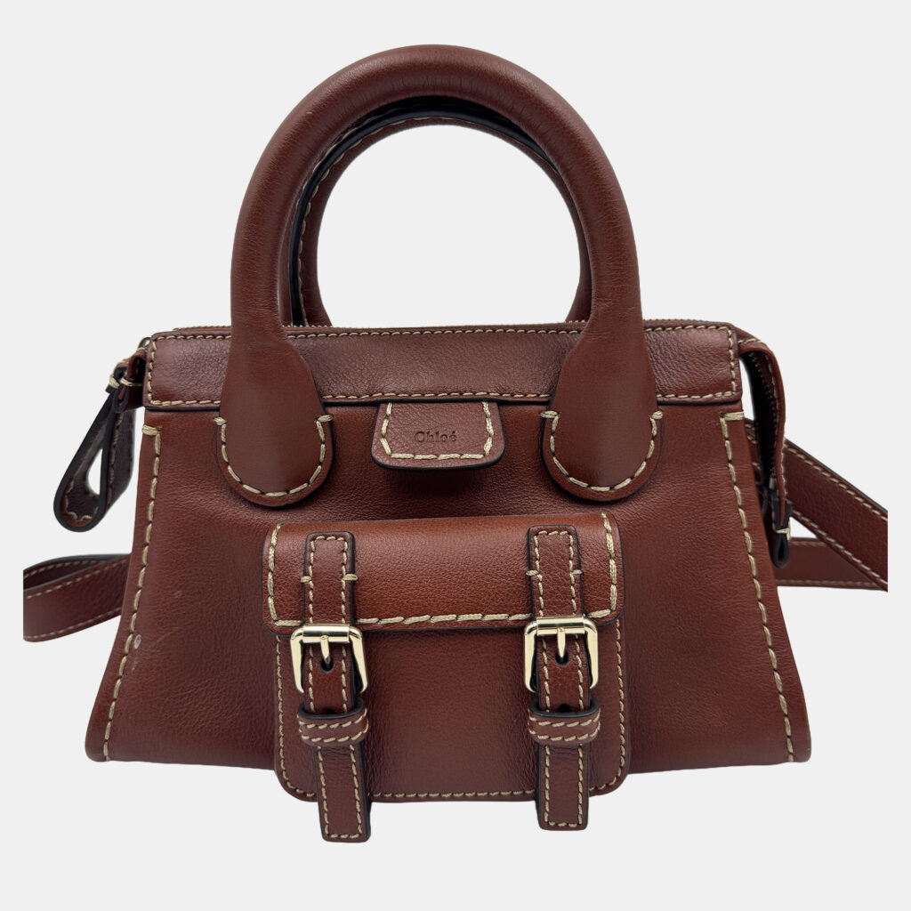 Chole edith brown mini top handle bag Chole edith brown mini top handle bag
