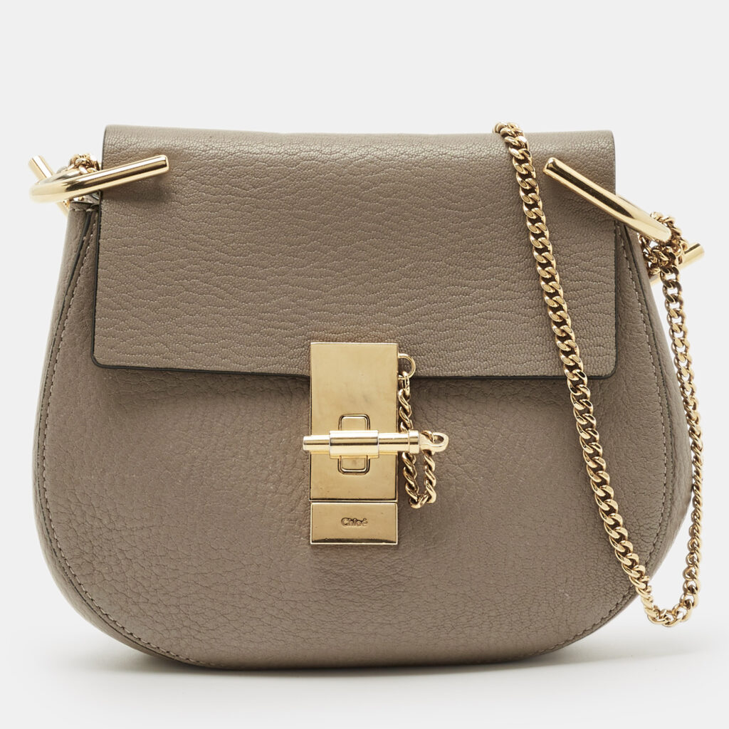 Chloe Taupe Leather Small Drew Shoulder Bag Chloe Taupe Leather Small Drew Shoulder Bag
