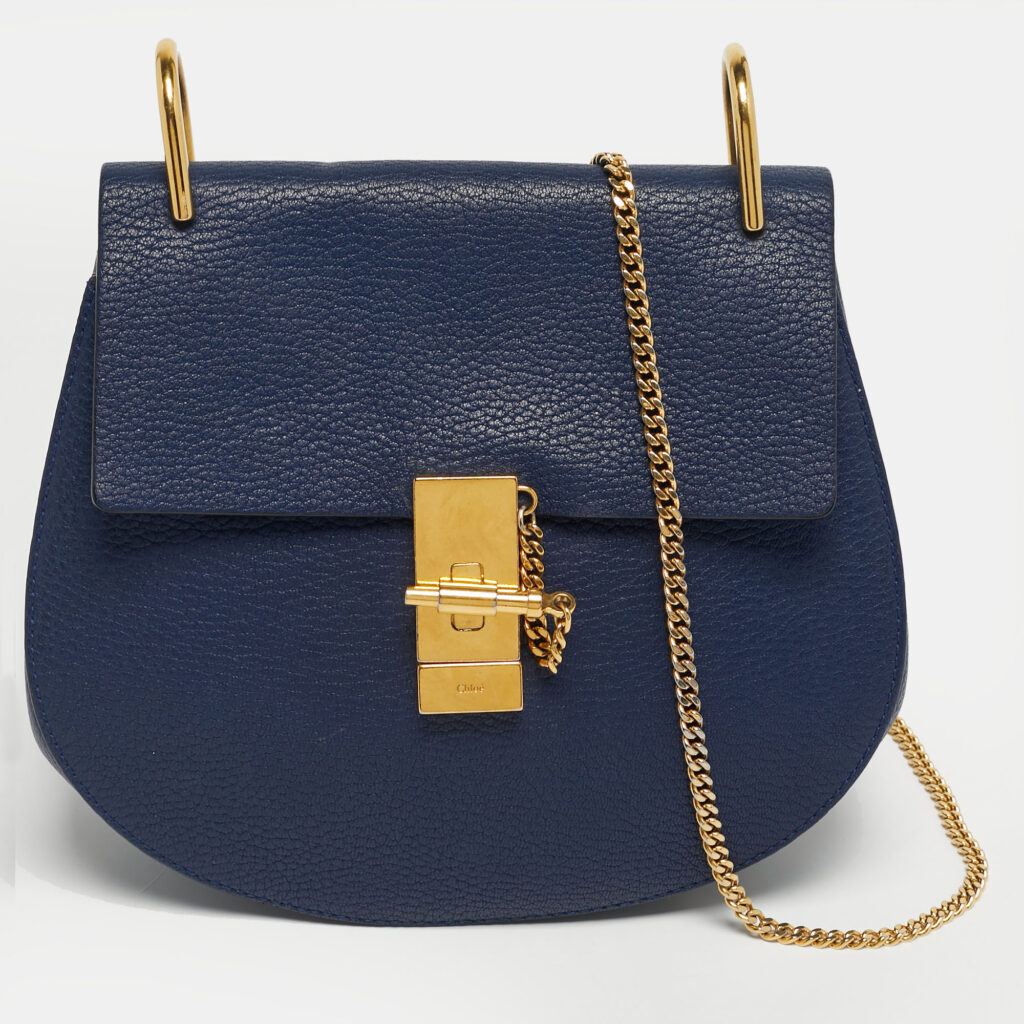 Chloe Navy Blue Medium Drew Shoulder Bag Chloe Navy Blue Medium Drew Shoulder Bag