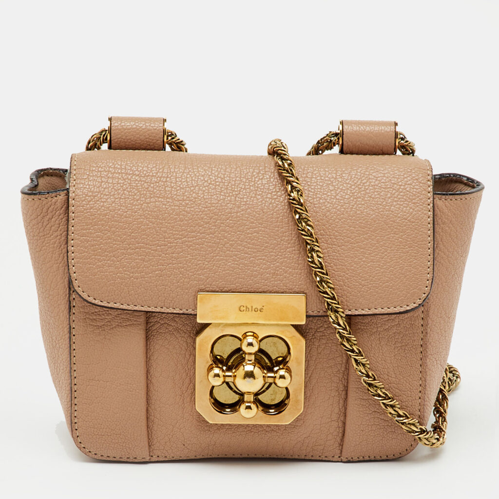 Chloe Beige Leather Mini Elsie Crossbody Bag Chloe Beige Leather Mini Elsie Crossbody Bag