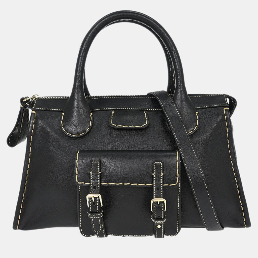 luxury-women-chloe-used-handbags-p1242055-006-1.jpg Chloe Black Edith 2way Handbag