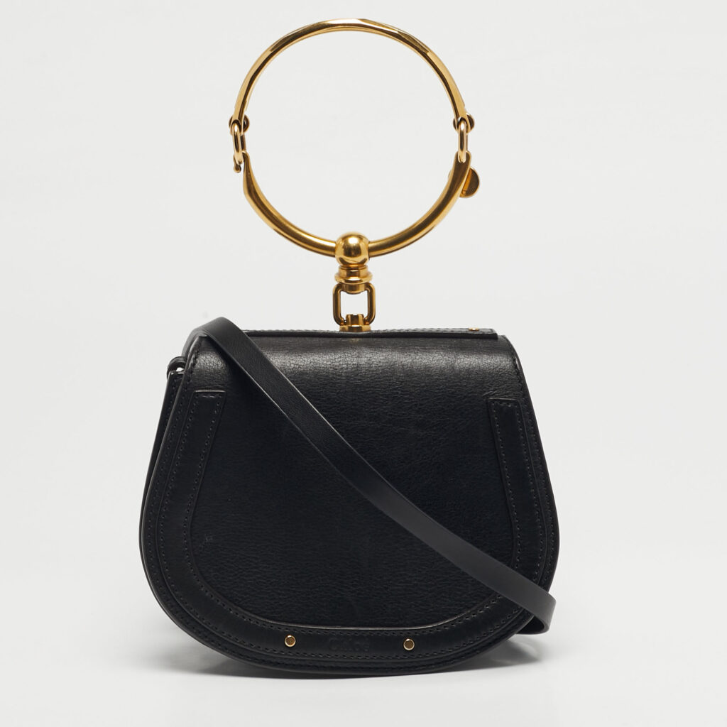 Chloé Black Leather Small Nile Bracelet Crossbody Bag Chloé Black Leather Small Nile Bracelet Crossbody Bag