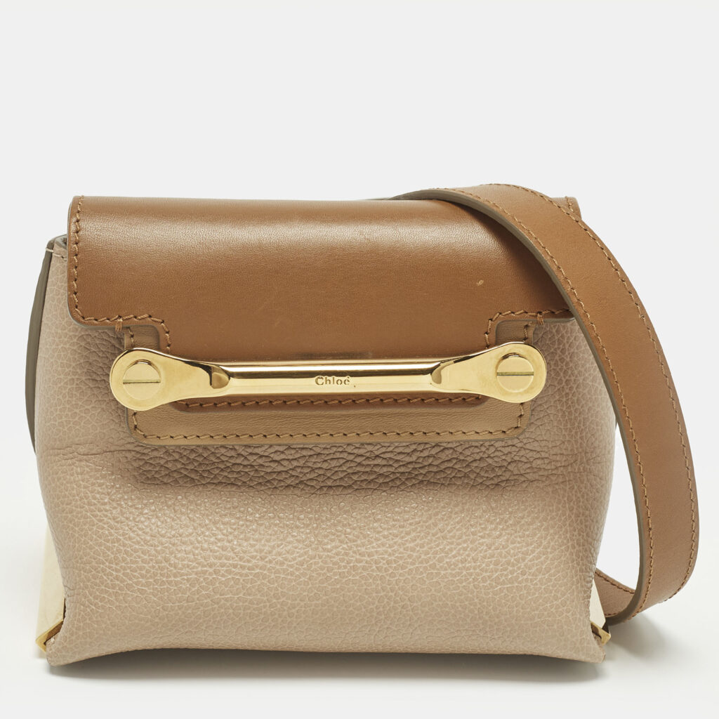 luxury-women-chloe-used-handbags-p1251164-012-1.jpg Chloe Clare Mini Beige/Brown Leather Crossbody Bag