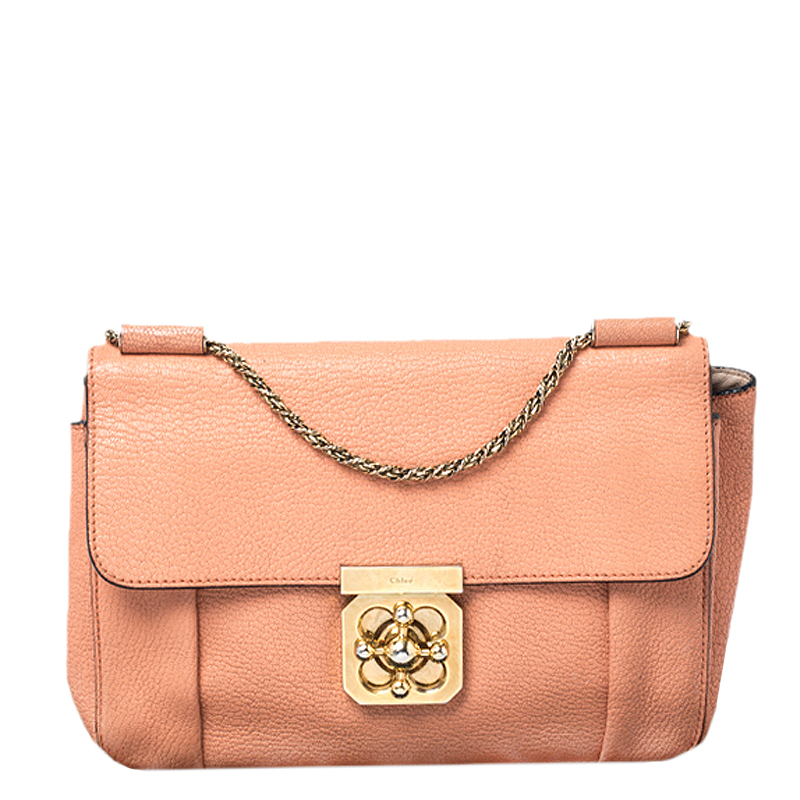 Chloe Orange Leather Medium Elsie Shoulder Bag Chloe Orange Leather Medium Elsie Shoulder Bag