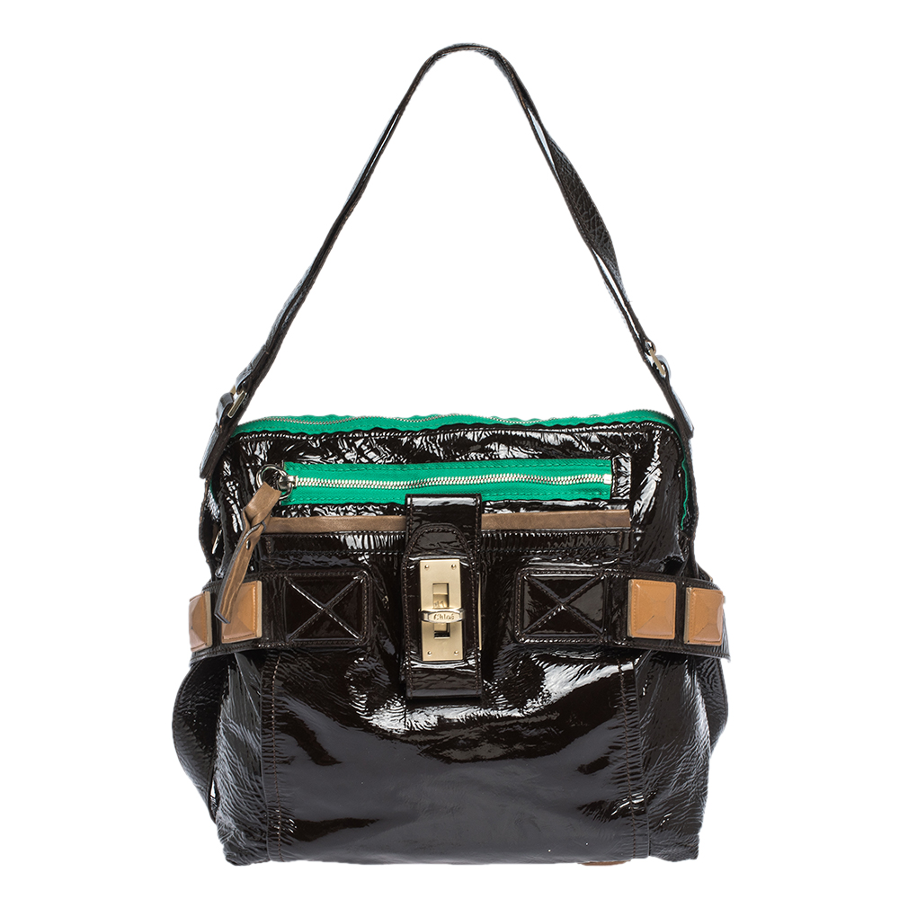 Chloe Black Patent Leather Audra Tote Chloe Black Patent Leather Audra Tote