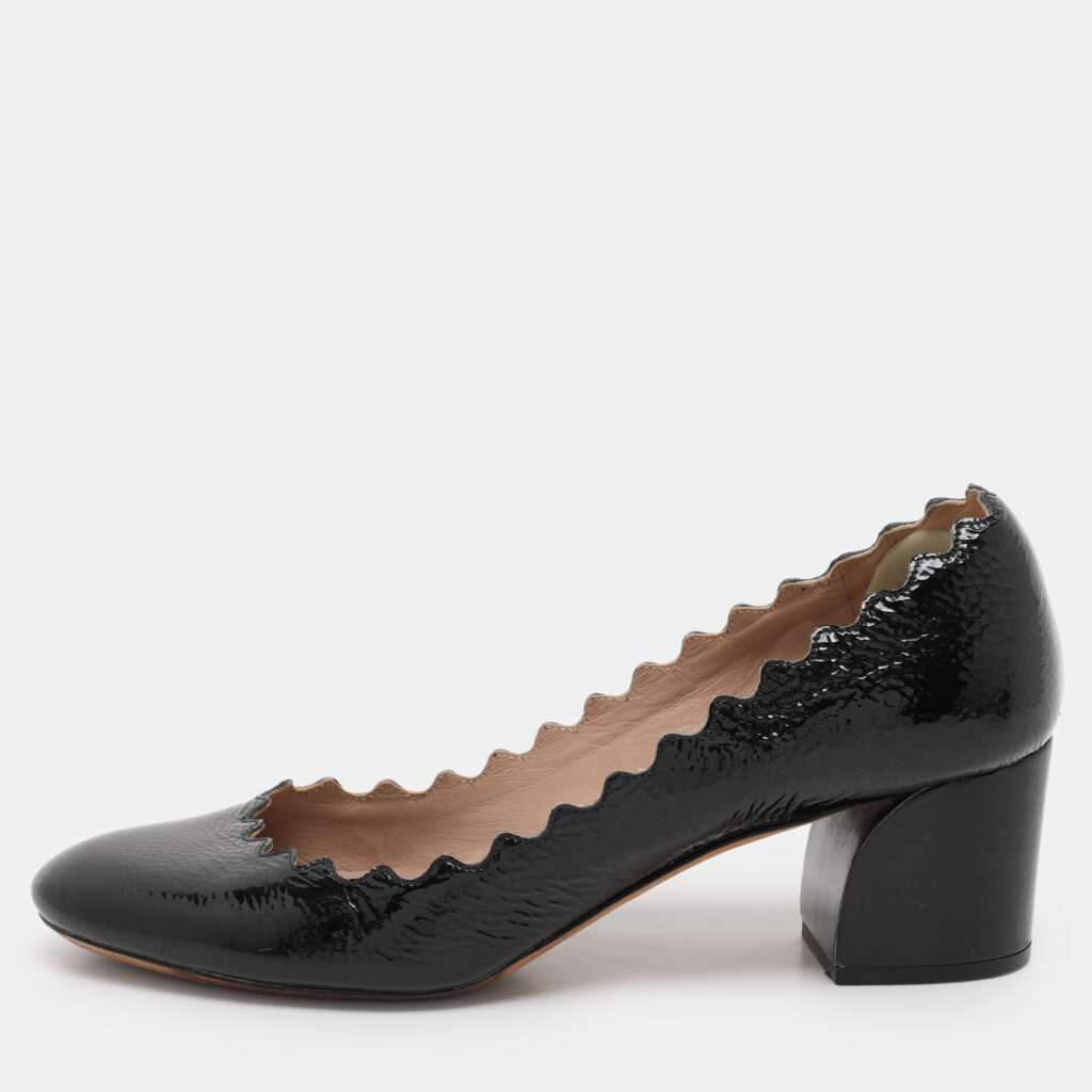 Chloe Black Patent Lauren Pumps Size 36