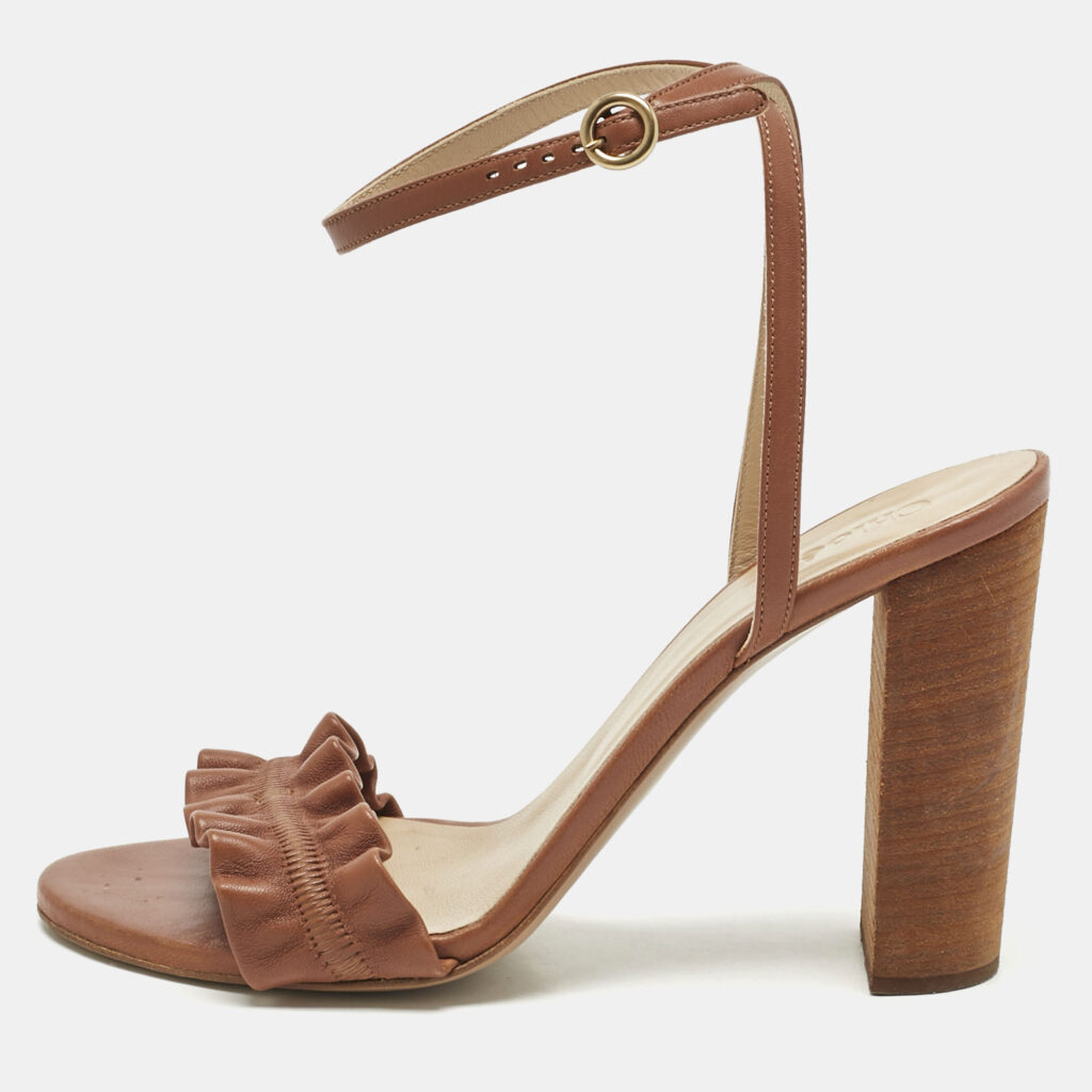 Chloe Brown Leather Delight Ankle Strap Sandals Size 39 Chloe Brown Leather Delight Ankle Strap Sandals Size 39