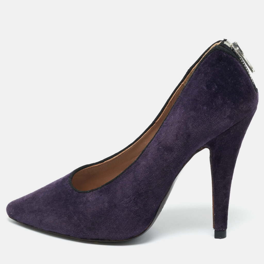 Chloe Purple Velvet Pointed Toe Pumps Size 37