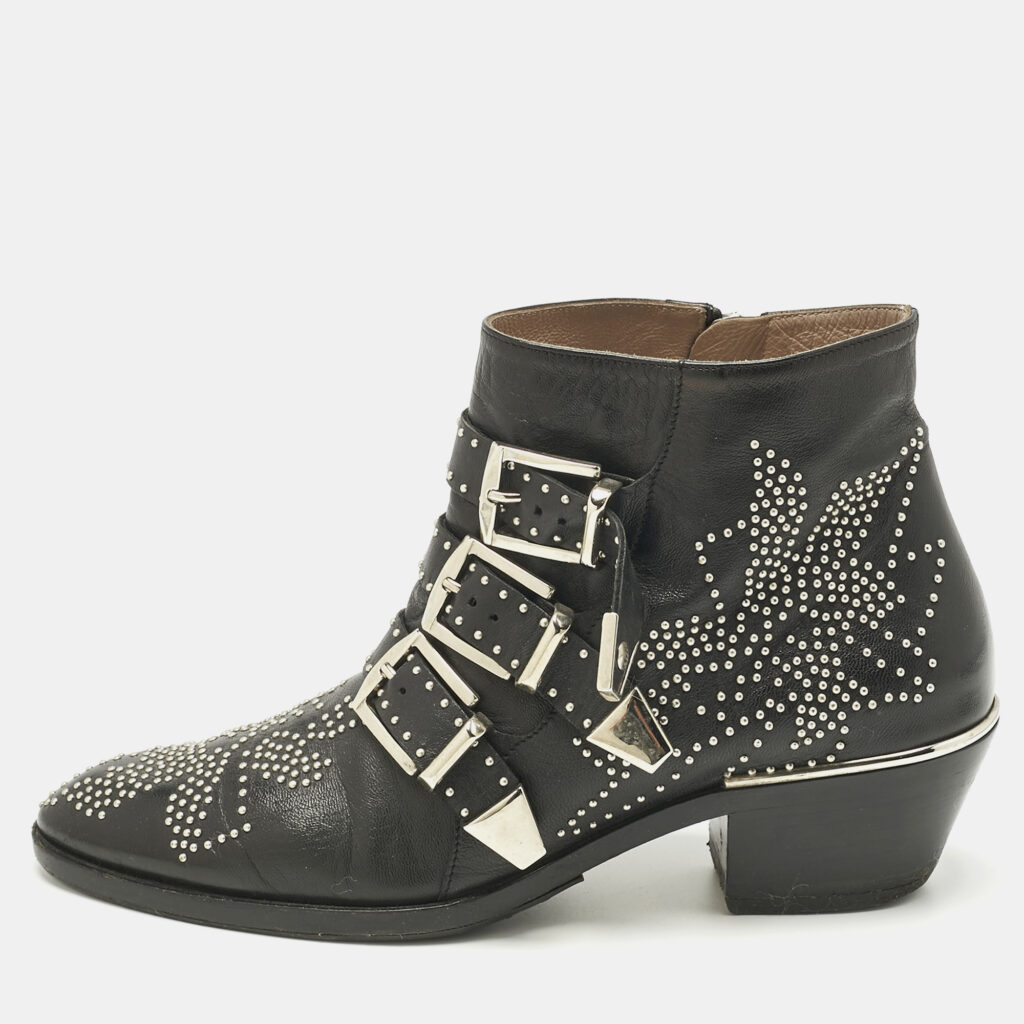 Chloe Black Leather Susanna Ankle Length Boots Size 37 Chloe Black Leather Susanna Ankle Length Boots Size 37