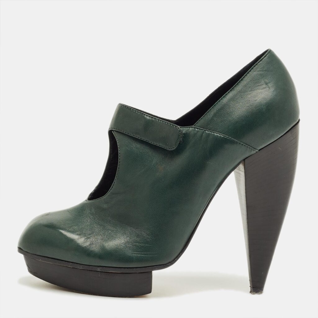 Chloe Green Leather Booties Size 37