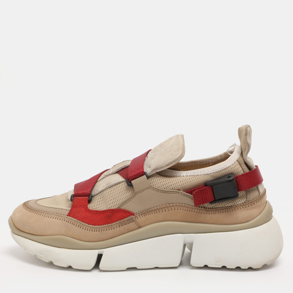 Chloe Multicolor Suede and Fabric Sonnie Slip On Sneakers Size 37 Chloe Multicolor Suede and Fabric Sonnie Slip On Sneakers Size 37