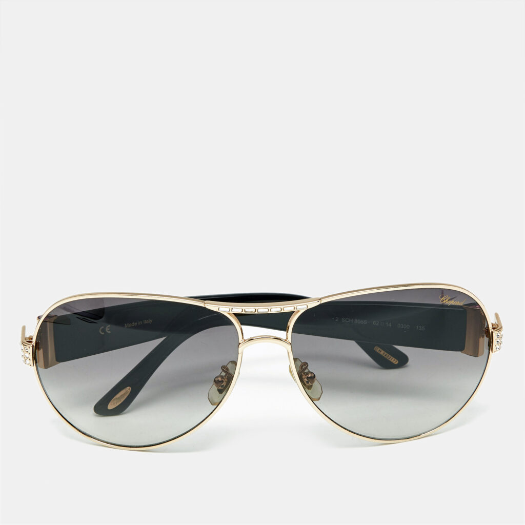 Chopard Black Gradient SCH 866S Crystal Aviator Sunglasses Chopard Black Gradient SCH 866S Crystal Aviator Sunglasses
