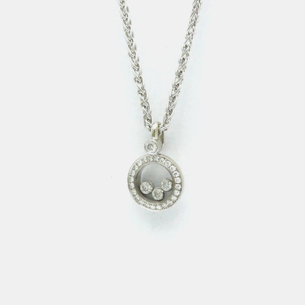 Chopard Happy Diamonds Icon 18K White Gold and Diamond Pendant Necklace Chopard Happy Diamonds Icon 18K White Gold and Diamond Pendant Necklace