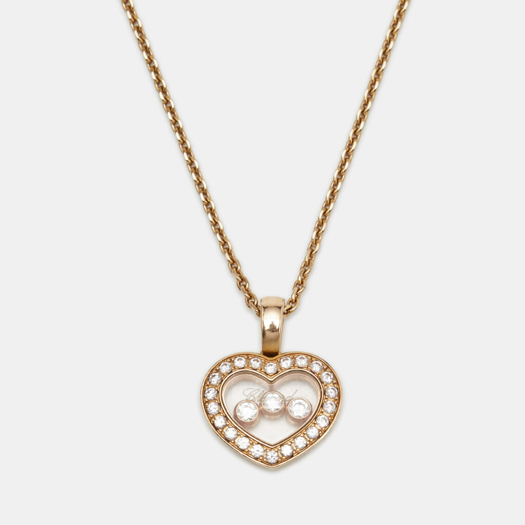 Chopard Happy Diamonds 18k Rose Gold Pendant Necklace Chopard Happy Diamonds 18k Rose Gold Pendant Necklace