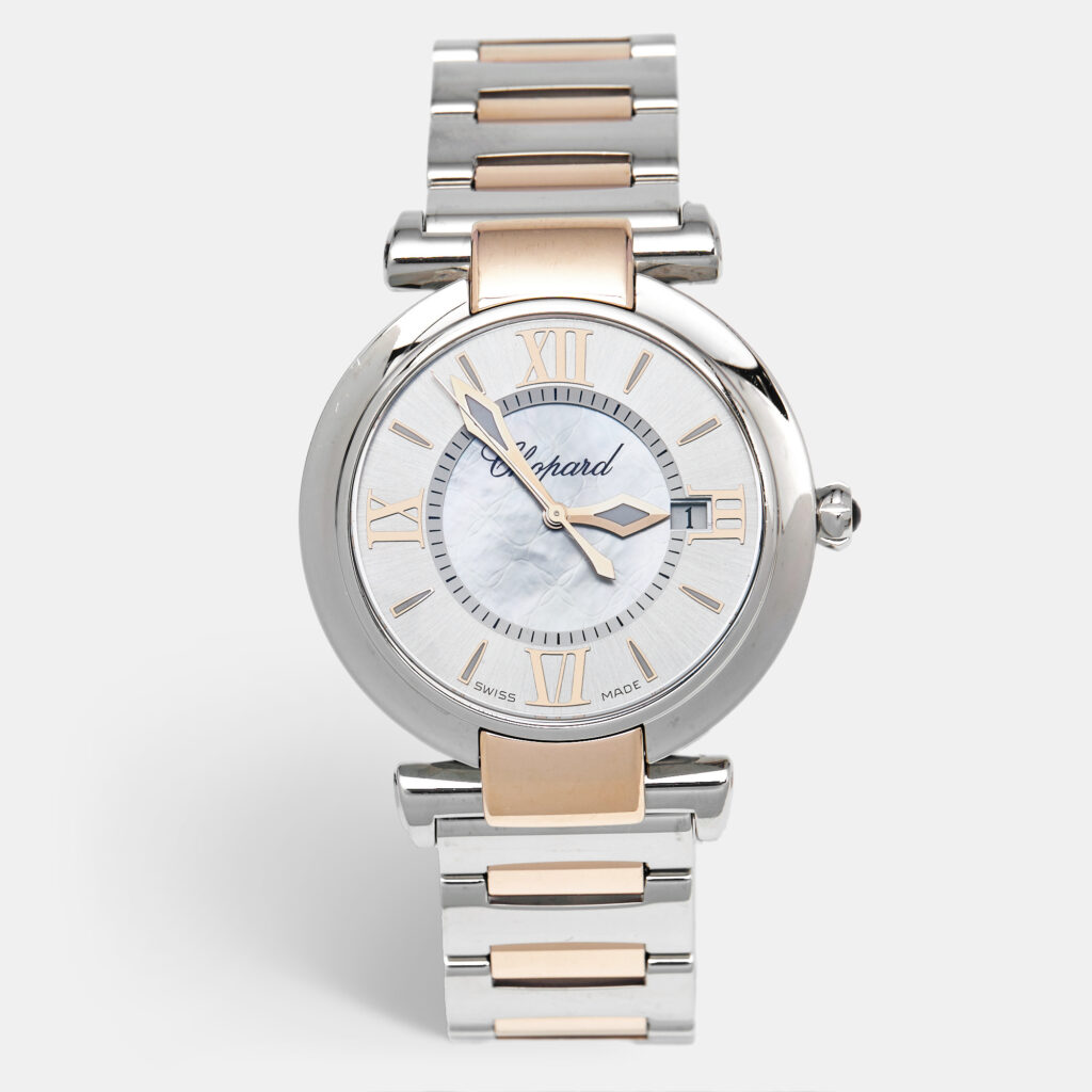 Chopard Imperiale 388532-6002 Silver Dial Mother of Pearl 18K Rose Gold Stainless Steel Women's Wristwatch 36 mm