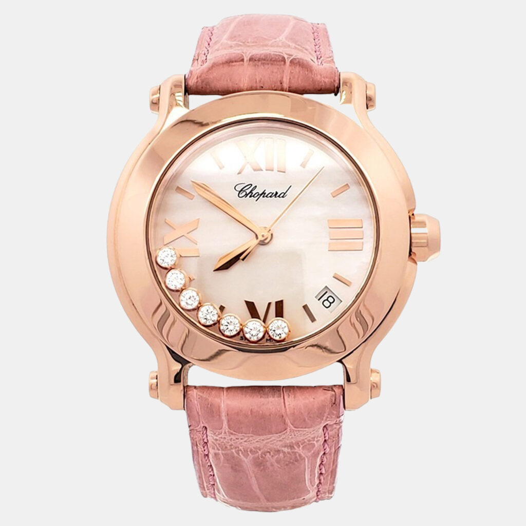 Chopard Happy Sport 277471 Quartz Mother of Pearl Rose Gold Women's Wristwatch 36 mm Chopard Happy Sport 277471 Quartz Mother of Pearl Rose Gold Women's Wristwatch 36 mm