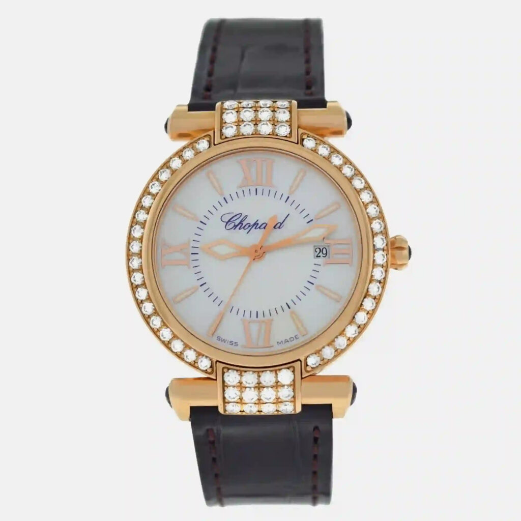 Chopard Imperiale 384238-5003 Quartz Mother of Pearl Diamond 18K Rose Gold Women's Wristwatch 28 mm Chopard Imperiale 384238-5003 Quartz Mother of Pearl Diamond 18K Rose Gold Women's Wristwatch 28 mm