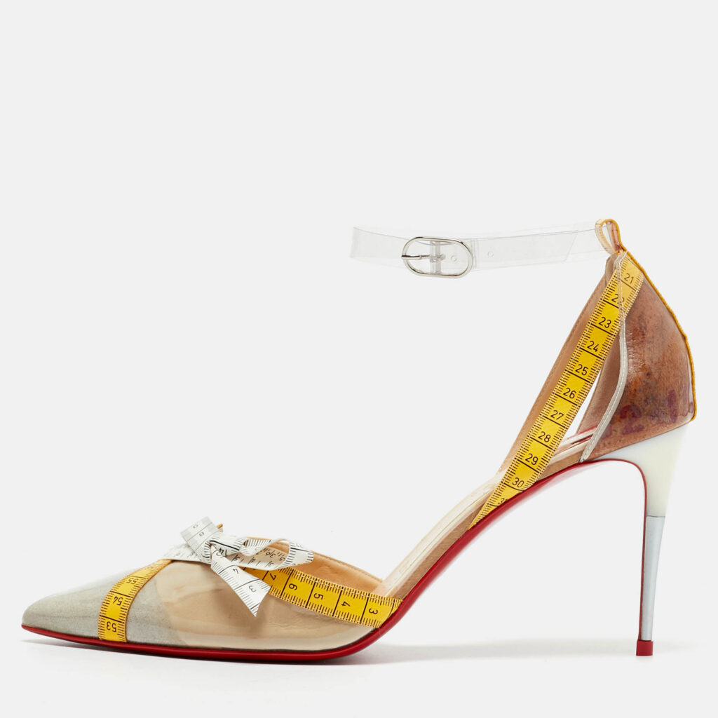 Christian Louboutin Multicolor Tape Trimmed PVC Metri Pumps Size 39 Christian Louboutin Multicolor Tape Trimmed PVC Metri Pumps Size 39
