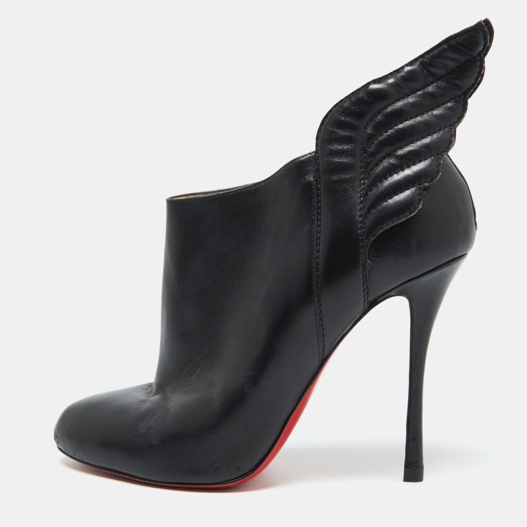 Christian Louboutin Black Leather Mercura Wings Ankle Booties Size 39 Christian Louboutin Black Leather Mercura Wings Ankle Booties Size 39