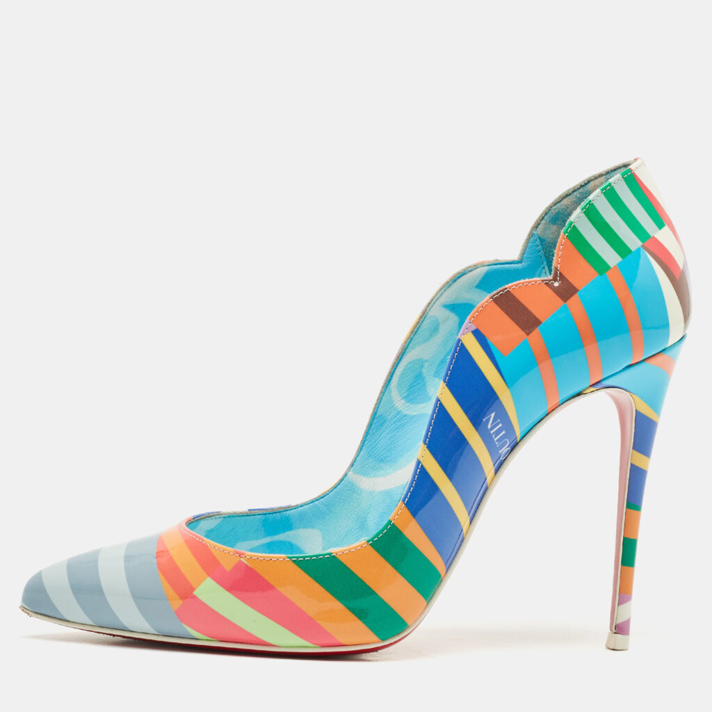 Christian Louboutin Multicolor Printed Patent Leather Hot Chick Pumps Size 36 Christian Louboutin Multicolor Printed Patent Leather Hot Chick Pumps Size 36