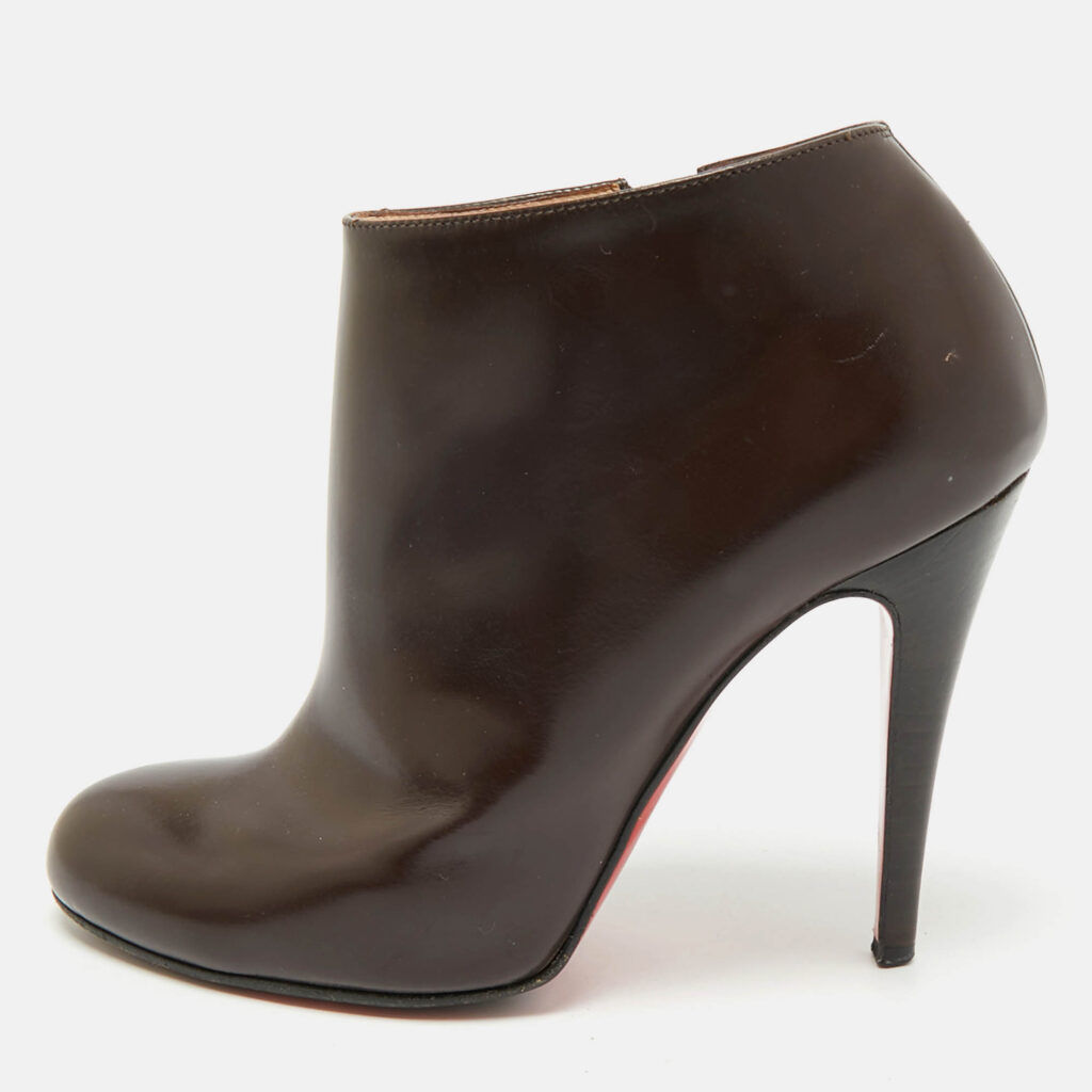 luxury-women-christian-louboutin-used-shoes-p1177676-010.jpg Christian Louboutin Brown Leather Bellissima Ankle Booties Size 38