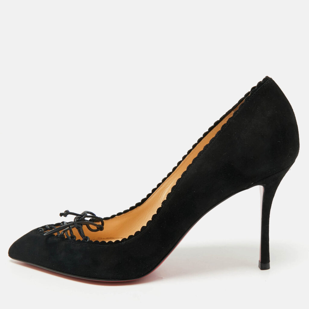 Christian Louboutin Black Suede Scalo Pumps Size 39