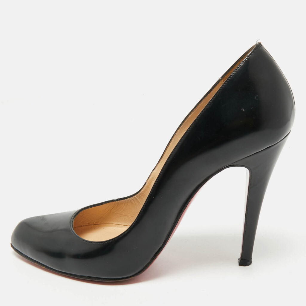 Christian Louboutin Black Leather Decollete Pumps Size 37.5
