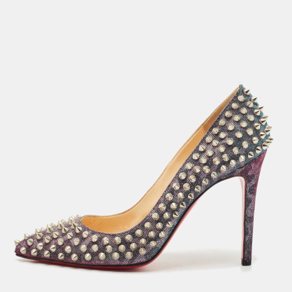 Christian Louboutin Multicolor Lurex Fabric Pigalle Follies Spikes Pumps Size 39 Christian Louboutin Multicolor Lurex Fabric Pigalle Follies Spikes Pumps Size 39