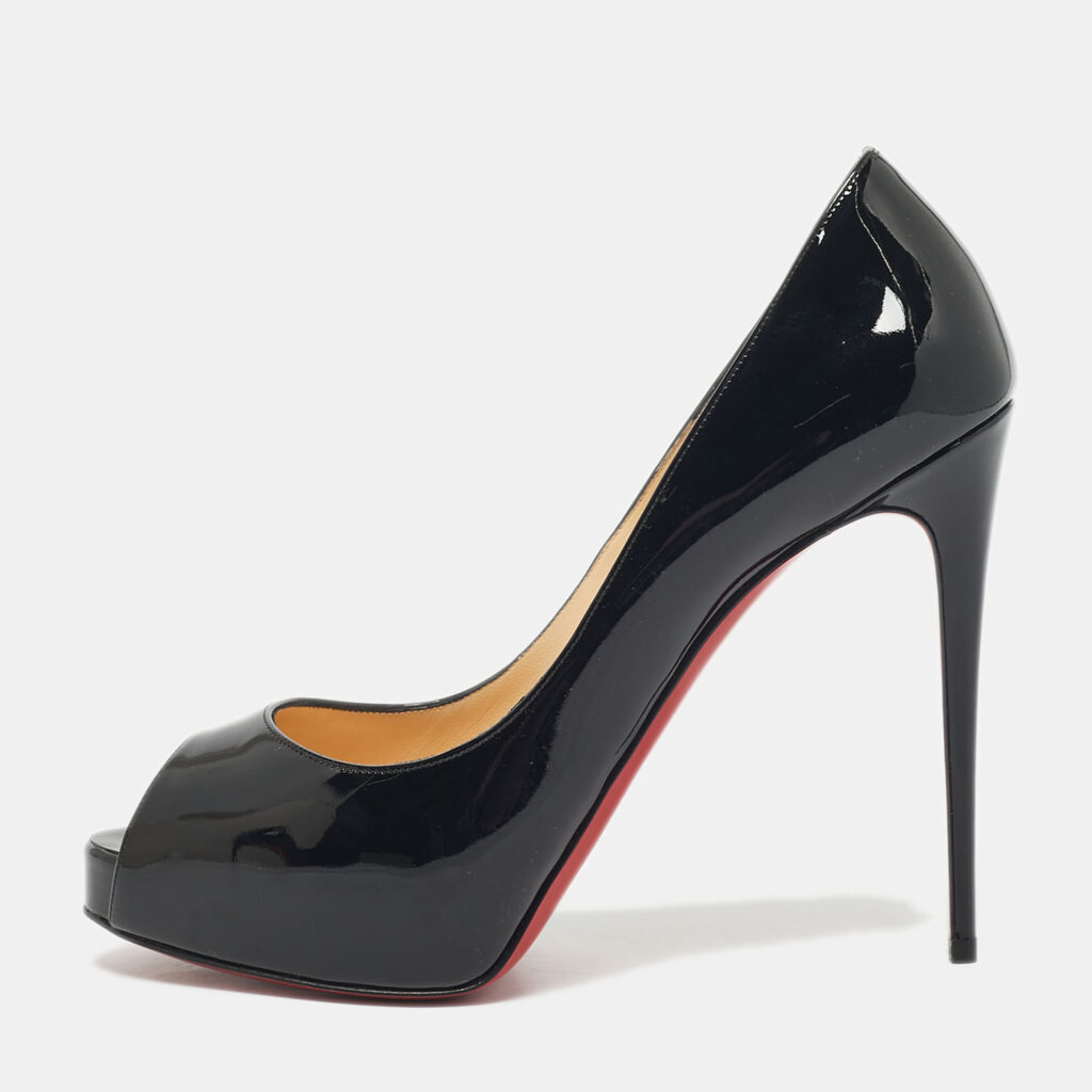 Christian Louboutin Black Patent Leather New Very Prive Pumps Size 39