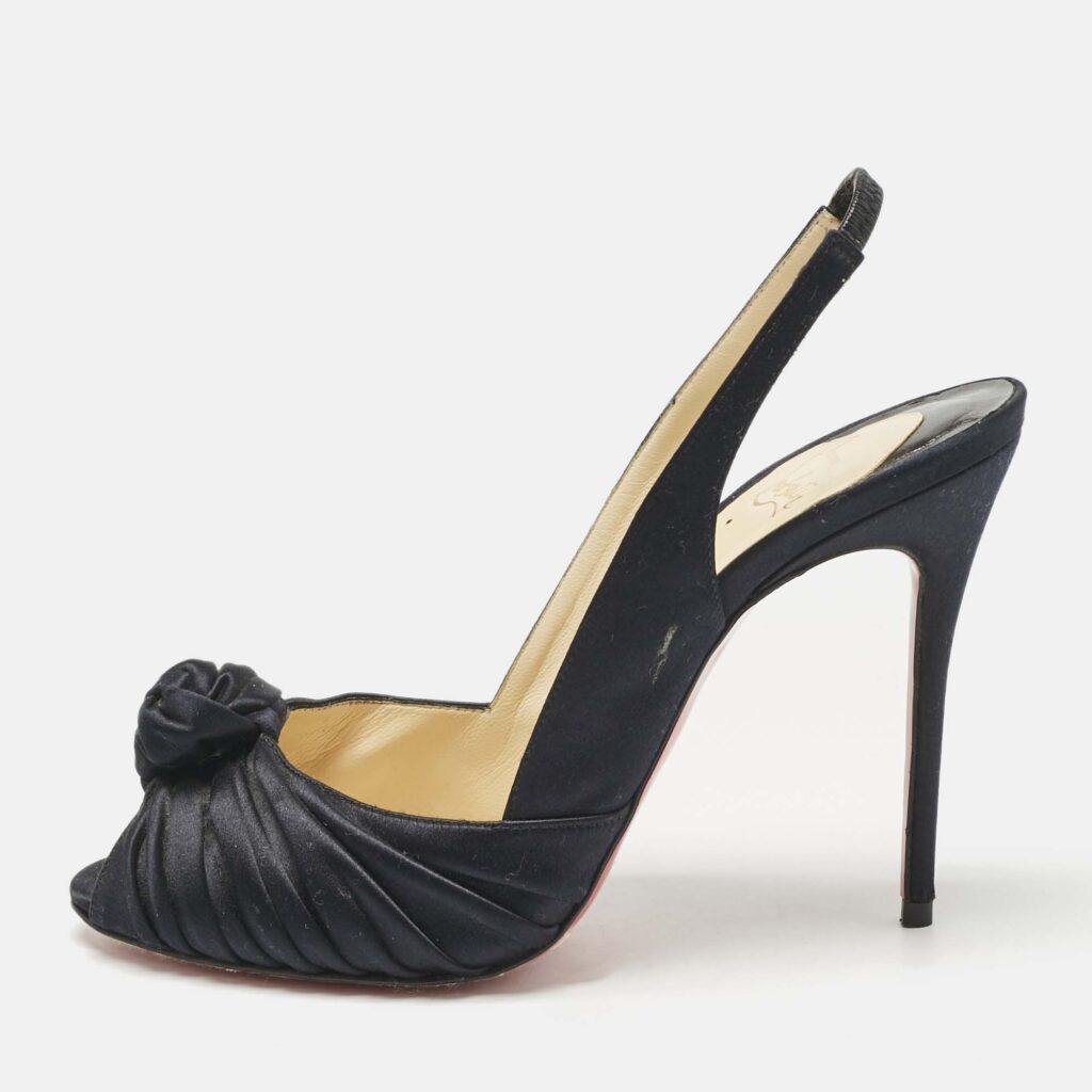 Christian Louboutin Navy Blue Satin Jenny Platform Pumps Size 39.5 Christian Louboutin Navy Blue Satin Jenny Platform Pumps Size 39.5