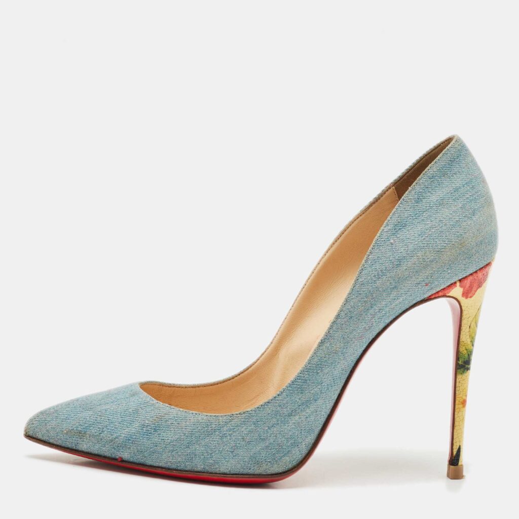 Christian Louboutin Blue Denim So Kate 120 Pumps Size 38.5