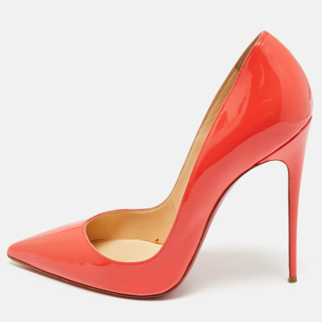 Christian Louboutin Pink Patent Leather Pigalle Follies Pumps Size 39.5