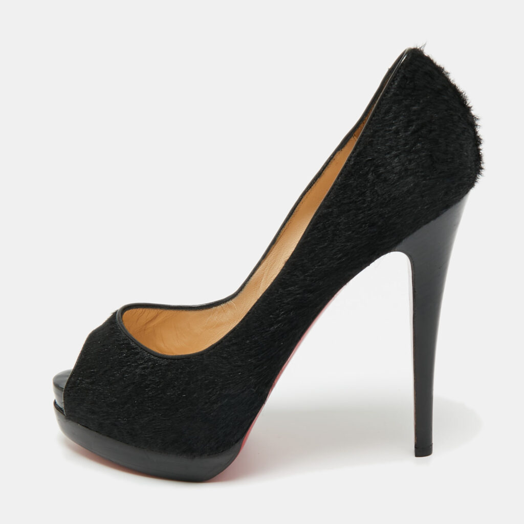 Christian Louboutin Black Calf Hair Palais Royal Platform Pumps Size 39.5 Christian Louboutin Black Calf Hair Palais Royal Platform Pumps Size 39.5