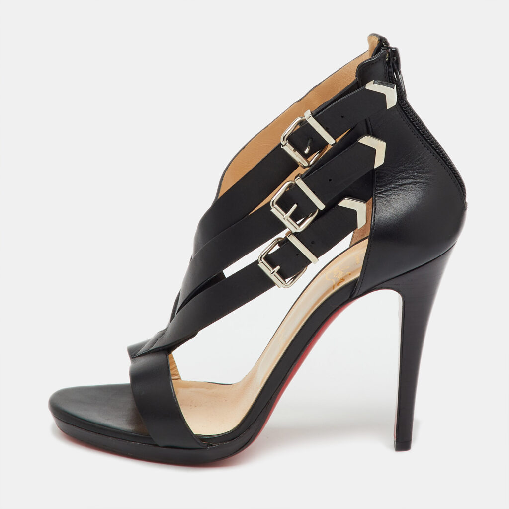Christian Louboutin Black Leather Charleze Strappy Sandals Size 39 Christian Louboutin Black Leather Charleze Strappy Sandals Size 39