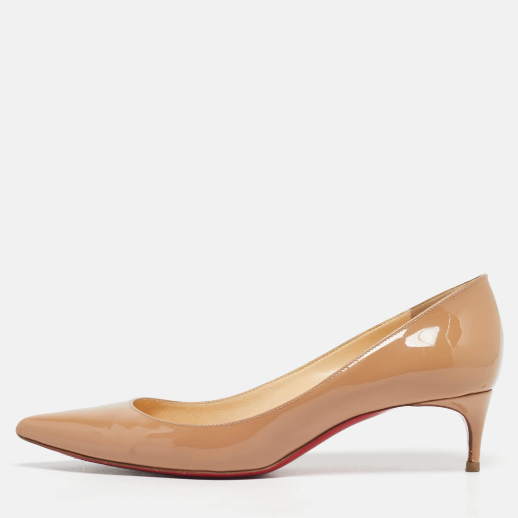 Christian Louboutin Beige Patent Leather Kate Pumps Size 36 Christian Louboutin Beige Patent Leather Kate Pumps Size 36