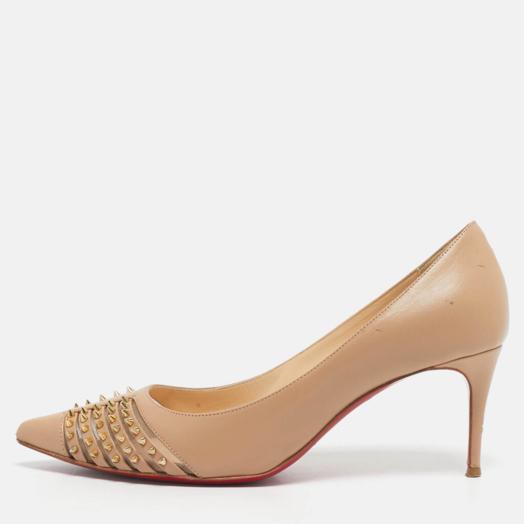 Christian Louboutin Beige Leather Bareta Pumps Size 36 Christian Louboutin Beige Leather Bareta Pumps Size 36
