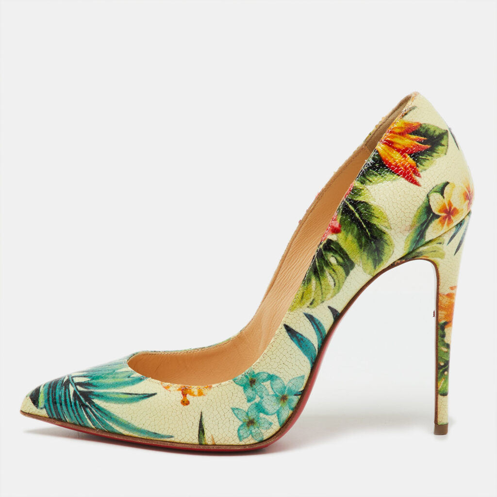 Christian Louboutin Multicolor Hawaii Floral Print Crackled Patent Leather So Kate Pumps Size 37 Christian Louboutin Multicolor Hawaii Floral Print Crackled Patent Leather So Kate Pumps Size 37