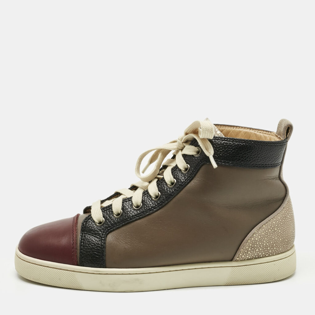 Christian Louboutin Multicolor Leather Fun Louis Junior High Top Sneakers Size 39 Christian Louboutin Multicolor Leather Fun Louis Junior High Top Sneakers Size 39