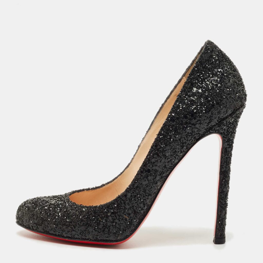 Christian Louboutin Black Glitter Lady Lynch Pumps Size 37 Christian Louboutin Black Glitter Lady Lynch Pumps Size 37