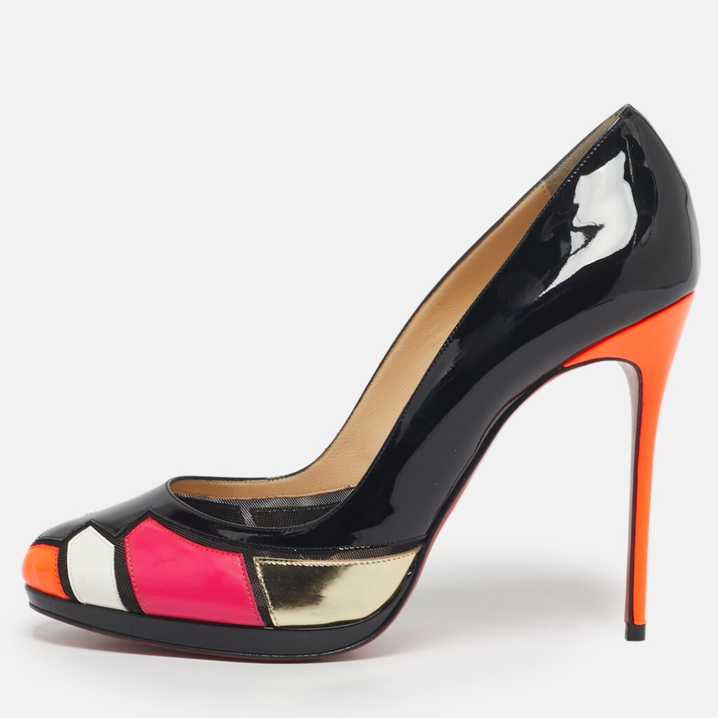 Christian Louboutin Multicolor Patchwork Patent Leather Astrogirl Pumps Size 40.5