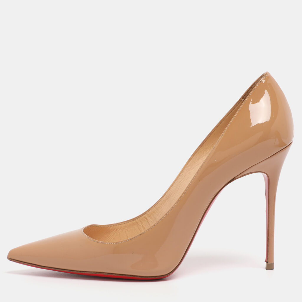 Christian Louboutin Yellow Patent Leather Pigalle Pumps Size 38.5