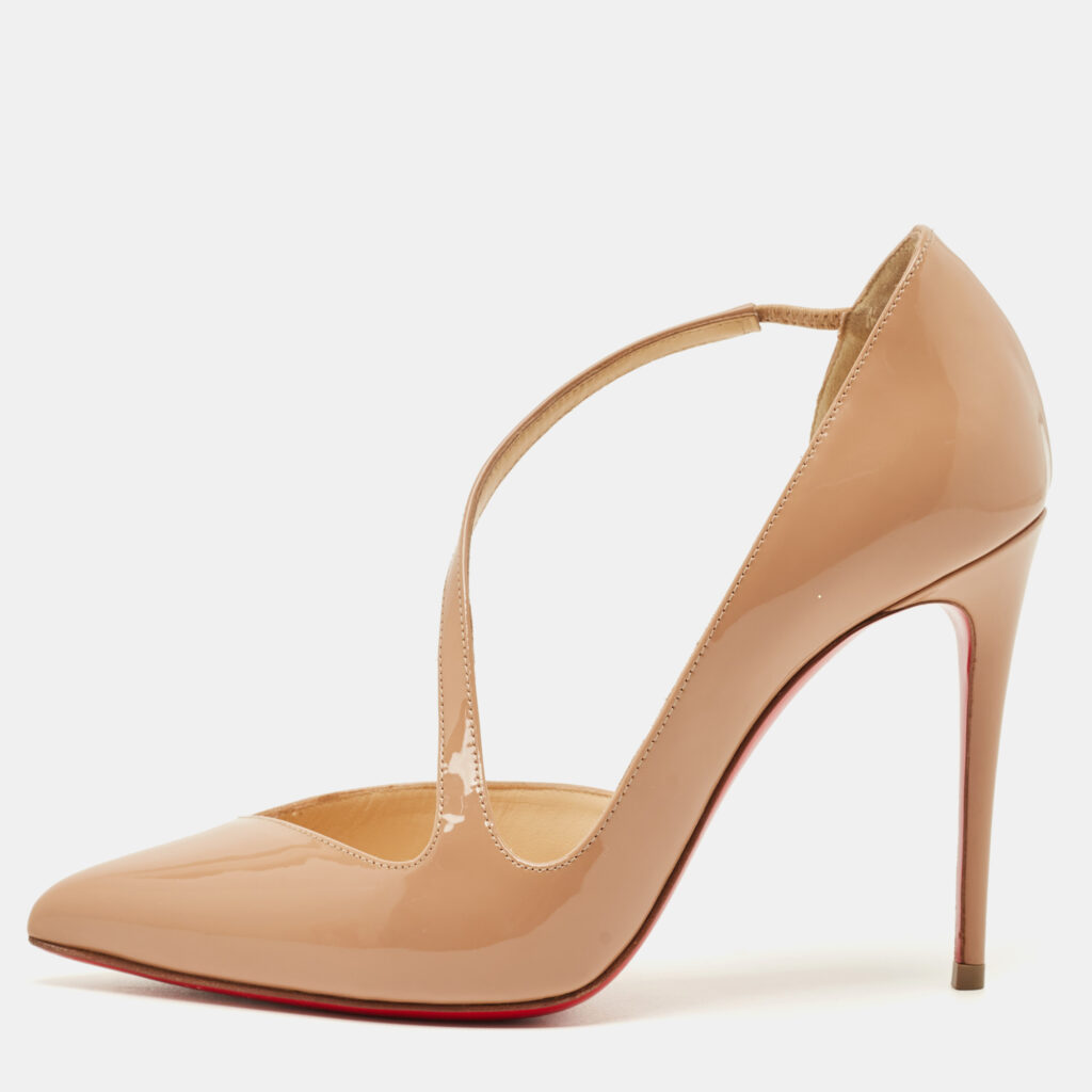 Christian Louboutin Beige Patent Jumping Pumps Size 35.5