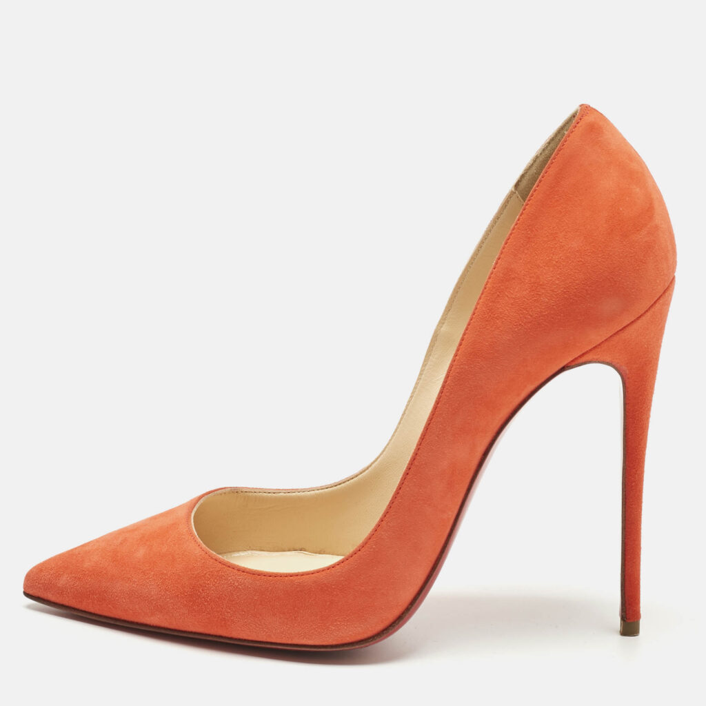 Christian Louboutin Orange Suede So Kate Pumps Size 38