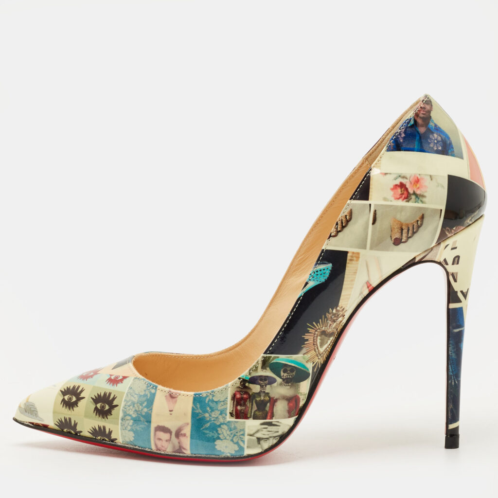 Christian Louboutin Multicolor Patent Leather Pigalle Follies Pumps Size 37.5