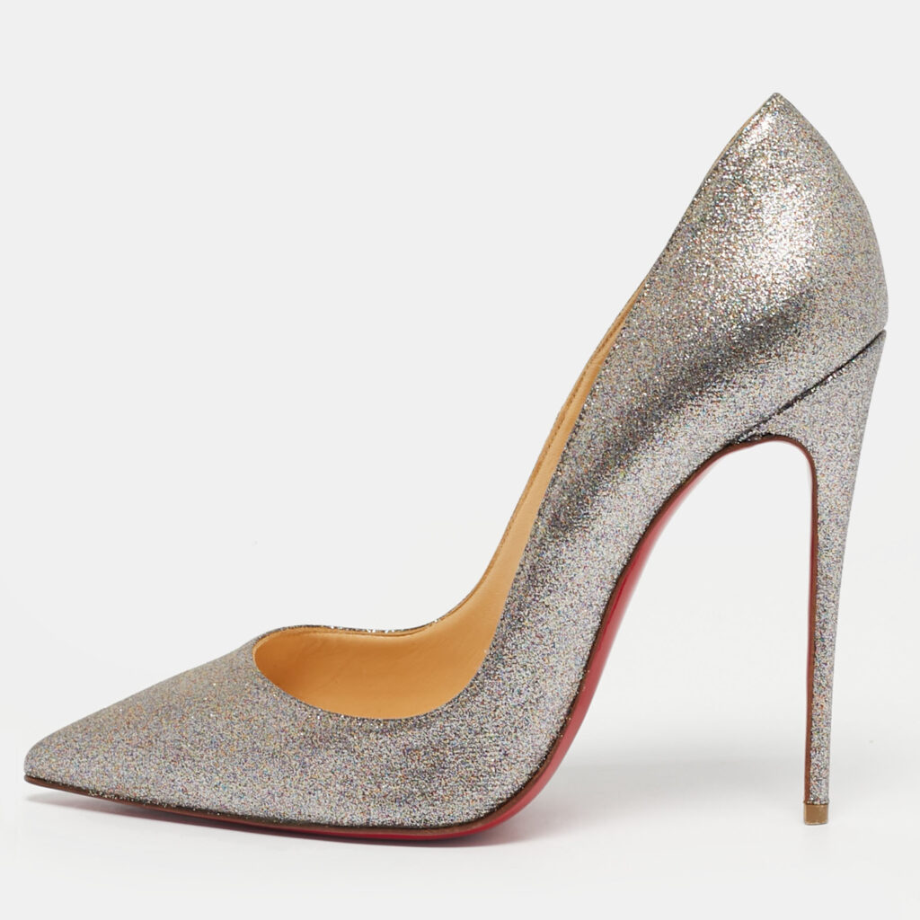 Christian Louboutin Silver Glitter So Kate Pumps Size 37.5