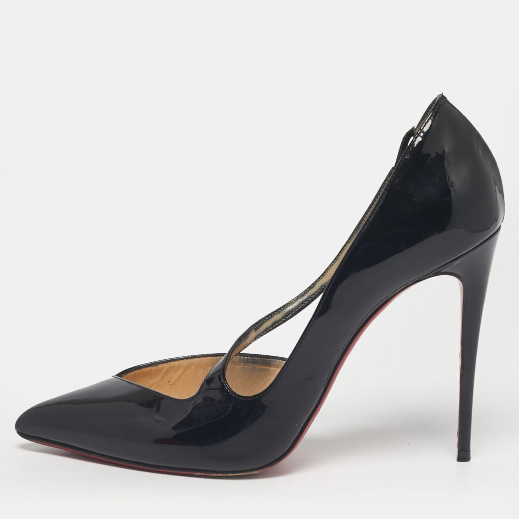 Christian Louboutin Black Patent Leather Jumping D'orsay Pumps Size 39 Christian Louboutin Black Patent Leather Jumping D'orsay Pumps Size 39